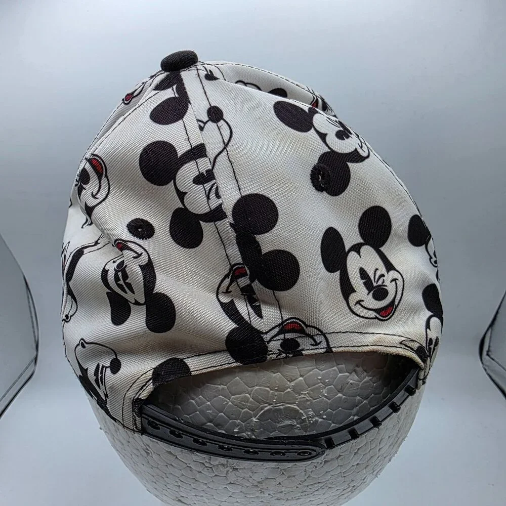 H&M x Disney Kids Adjustable Mickey Mouse Print Snapback Hat Black White Youth